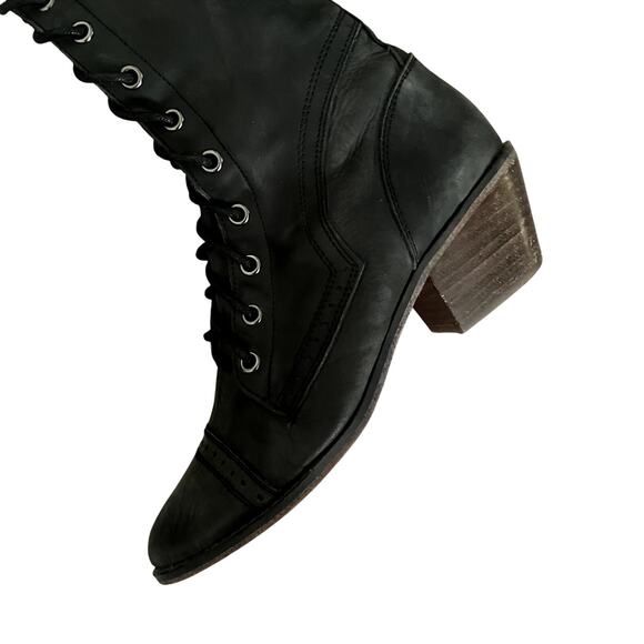 Free People X Jeffrey Campbell Joe Lace Up Leather Boots Size 6 - Picture 4 of 13